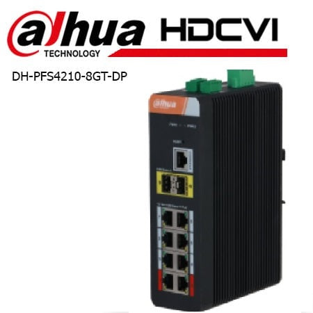 DAHUA PFS4210-8GT-DP 10-PORT GIGABIT INDUSTRIAL SWITCH WITH 8-pORT PoE (Managed) - KUN TRADERS