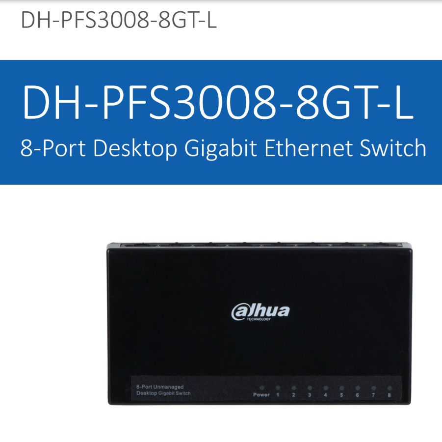 DAHUA NON POE PFS3008-8GT-L 8-PORT DESKTOP GIGABIT ETHERNET SWITCH - KUN TRADERS