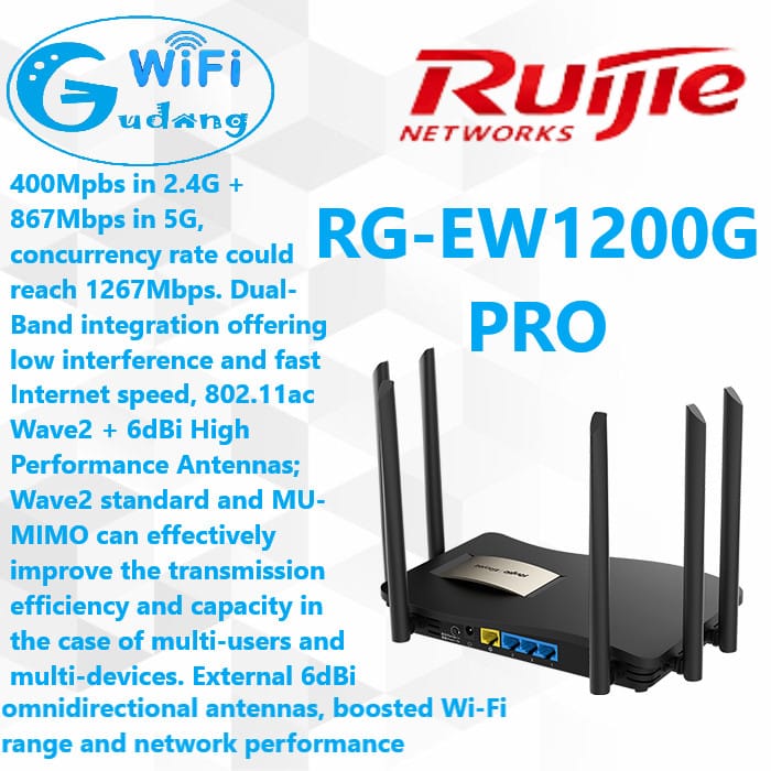 RUIJIE RG-EW1200G PRO 1300M DUAL BAND - KUN TRADERS