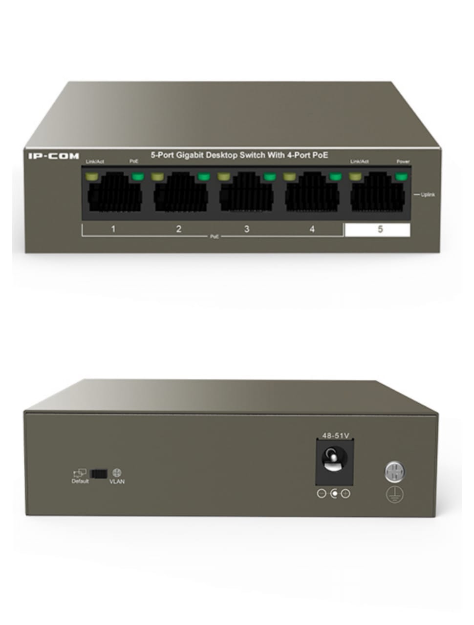 IP-COM G1105P-4-63W 5-PORT 1000MBPS GIGABIT PoE SWITCH WITH 1 UPLINK PORT, 63W - KUN TRADERS