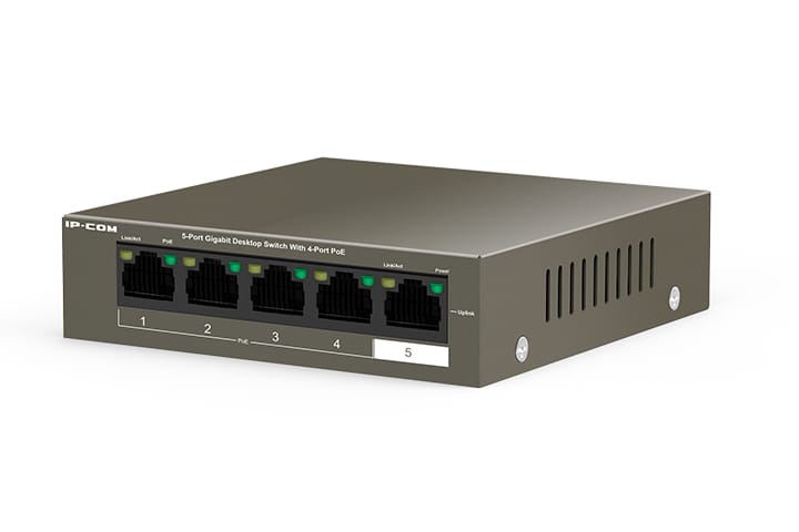 IP-COM G1105P-4-63W 5-PORT 1000MBPS GIGABIT PoE SWITCH WITH 1 UPLINK PORT, 63W - KUN TRADERS