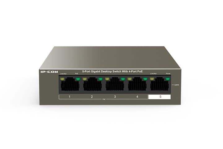 IP-COM G1105P-4-63W 5-PORT 1000MBPS GIGABIT PoE SWITCH WITH 1 UPLINK PORT, 63W - KUN TRADERS