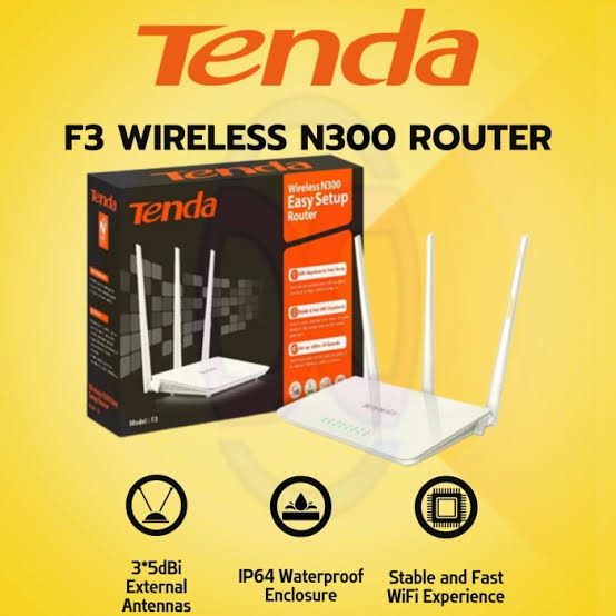 TENDA F3 300MBPS 3 ANTENNA WIRELESS ROUTER - KUN TRADERS