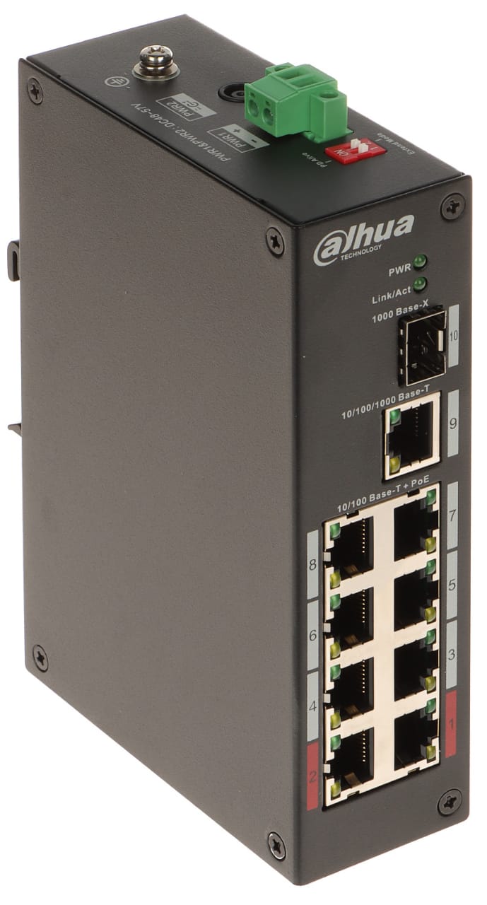 DAHUA PFS3110-8ET-96 8 PORTS POE NON-GIGA SWITCH (8+2) - KUN TRADER