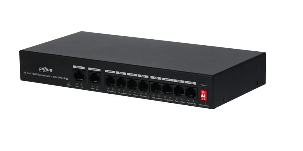 DAHUA DH-PFS3010-8ET-65 10-PORT FAST ETHERNET SWITCH wITH 8-PORT PoE - KUN TRADER