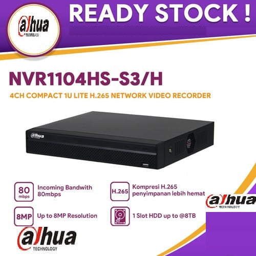 Dahua 4 CHANNEL DHI-NVR1104HS-S3/H - KUN TRADERS