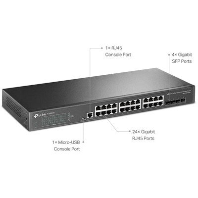 TP LINK TL-SG3428 JETSTREAM 24 PORT NON POE GIGABIT L2+ MANAGED SWITCH WITH 4 SFP SLOTS - KUN TRADERS