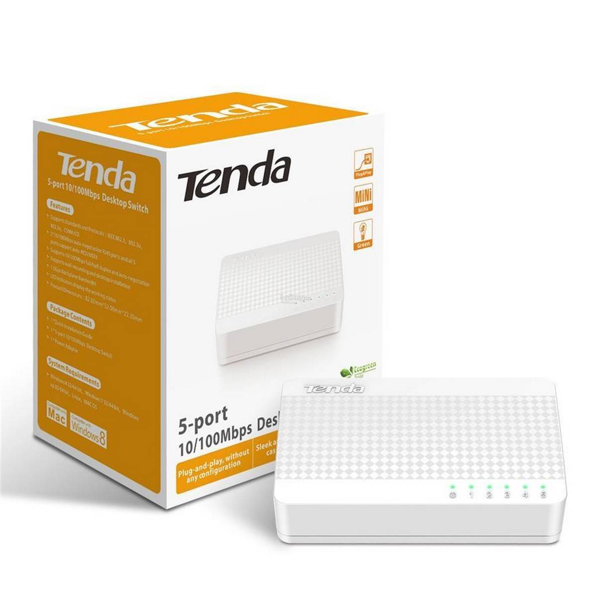 TENDA 5 PORT S105 ETHERNET NON POE SWITCH 10/100 SWITCH - KUN TRADERS