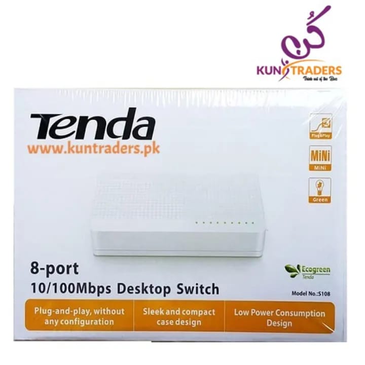 TENDA S108 - 8 PORT ETHERNET NON POE 10/100 SWITCH - KUN TRADERS