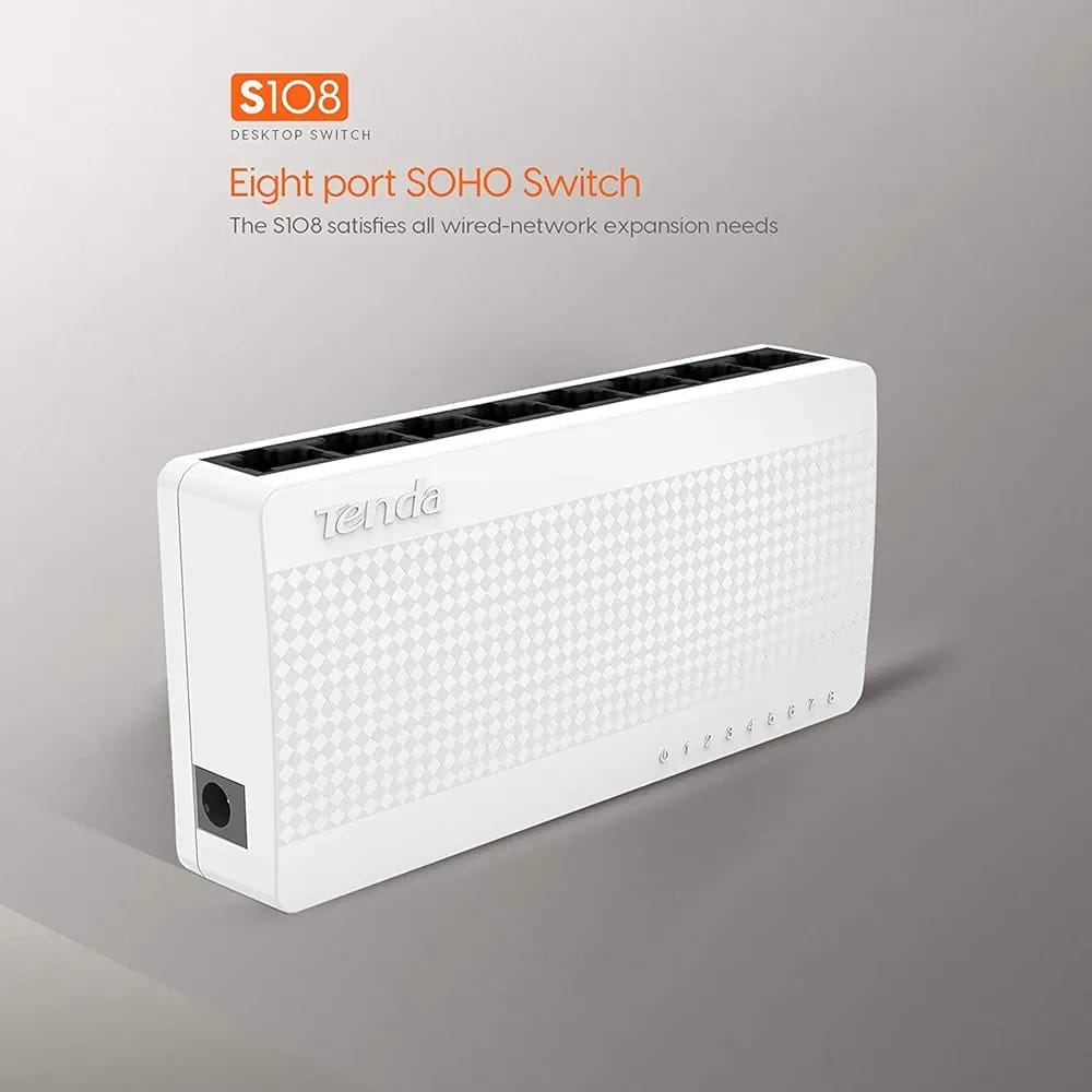 TENDA S108 - 8 PORT ETHERNET NON POE 10/100 SWITCH - KUN TRADERS