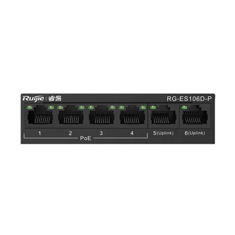 RUIJIE RG-ES106D-P 6 PORT POE GIGABIT SWITCH-UNMANAGED - KUN TRADERS