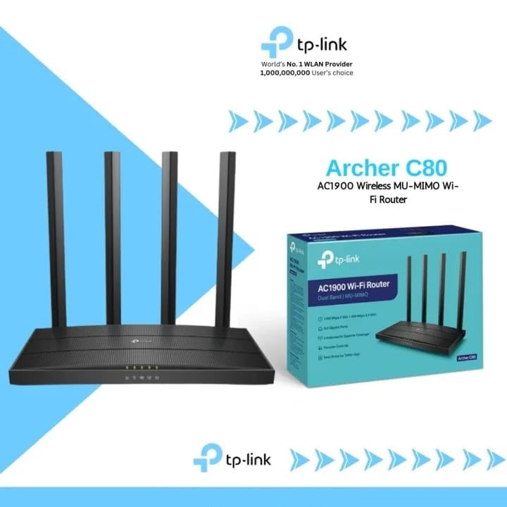 TP-LINK ARCHER C80 AC1900 DUAL BAND MU-MIMO WiFi ROUTER - KUN TRADERS