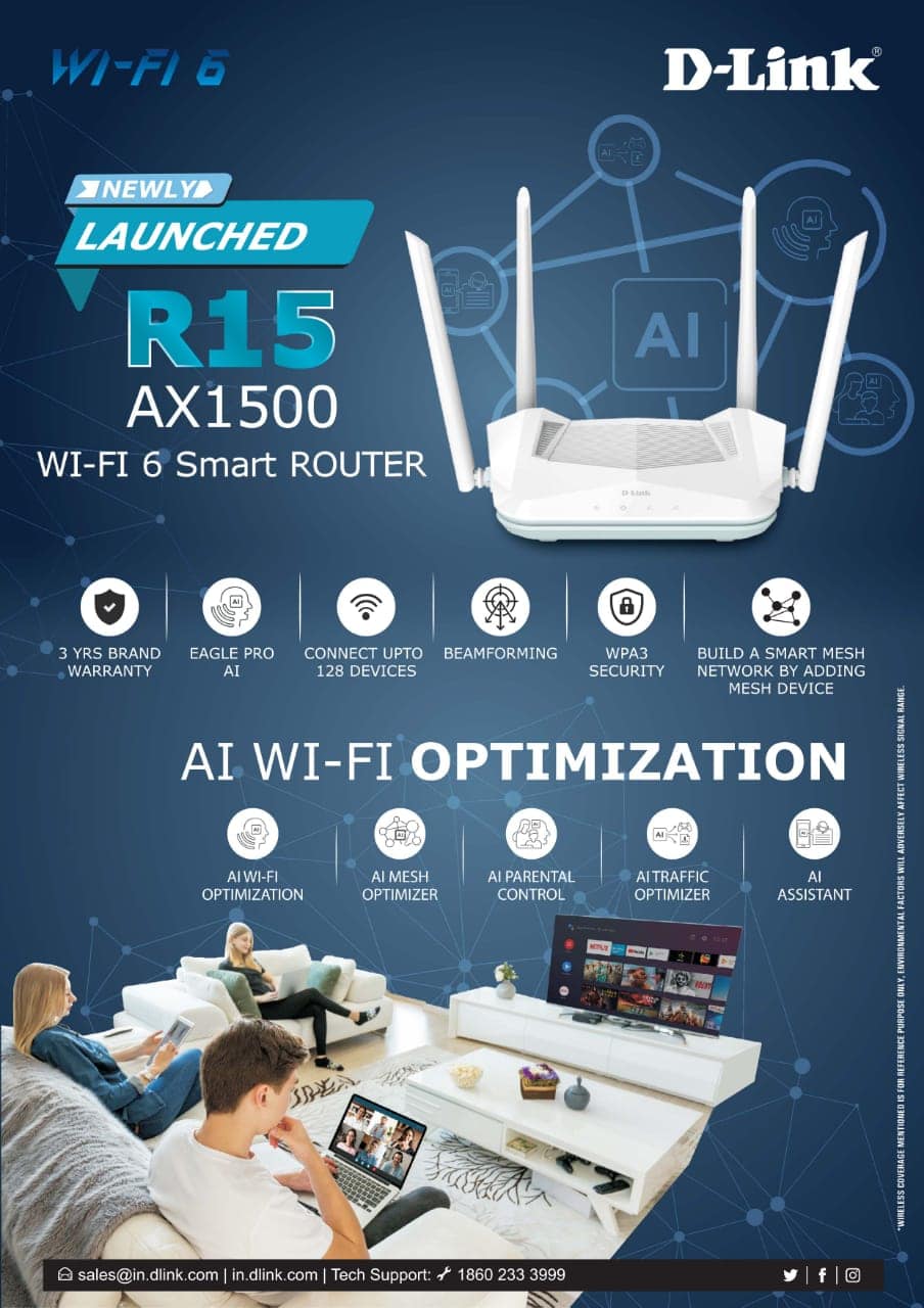 D-LINK AX1500 SMART ROUTER R15 – HIGH SPEED Wi-Fi ROUTER - KUN TRADERS