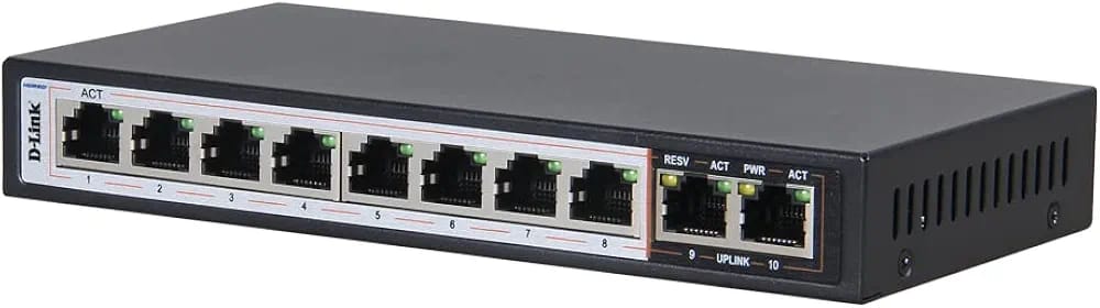 D-LINK DES-F1010P-E 10-Port PoE SWITCH, 10/100Mbps-8 PoE & 2 UPLINK PORTS - KUN TRADER