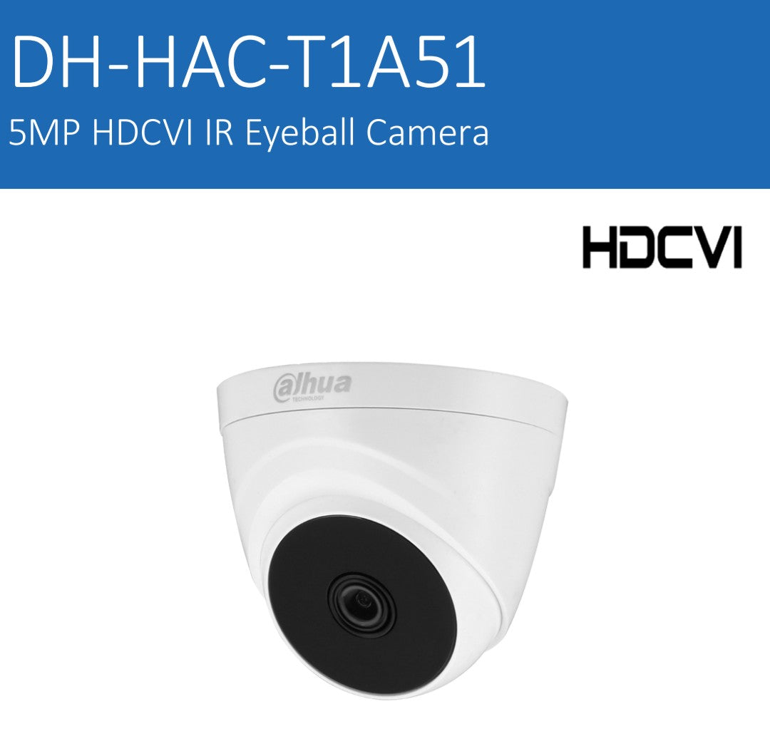 Dahua 5MP Dome/Indoor Camera - 5MP CCTV CAMERA (DH-HAC-T1A51P)