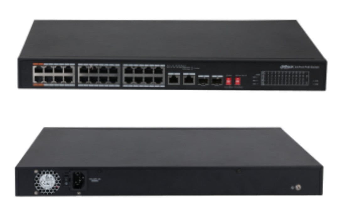 DAHUA 26 PORT UNMANAGED SWITCH WITH 24 POE PORT DH-PFS3226-24ET-240 - KUN TRADER