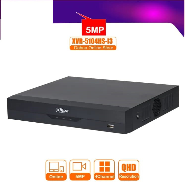 DAHUA 4 CHANNEL 5MP SUPPORTED XVR5104HS-I3 | HUMAN FACE RECOGNITION | - KUN TRADERS