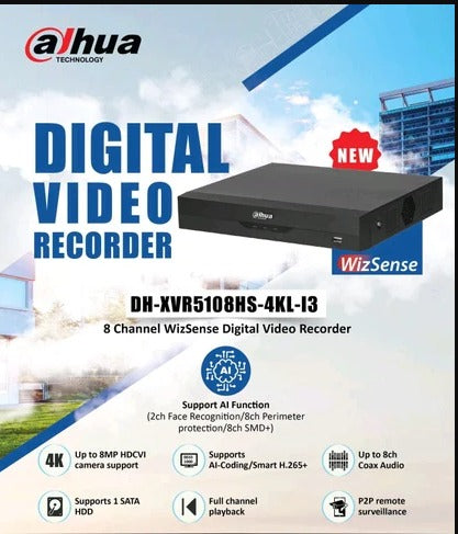 DAHUA 8 CHANNEL XVR-5108HS-I3 UPTO 8MP SUPPORTED 4K VIDEO - KUN TRADERS
