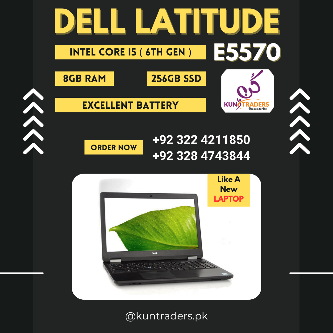 Dell Latitude E5570 Intel Core i5-6th Generation, 8GB Ram, 256GB SSD, 15.6" FHD IPS Display, Finger Print Reader, Backlit KB