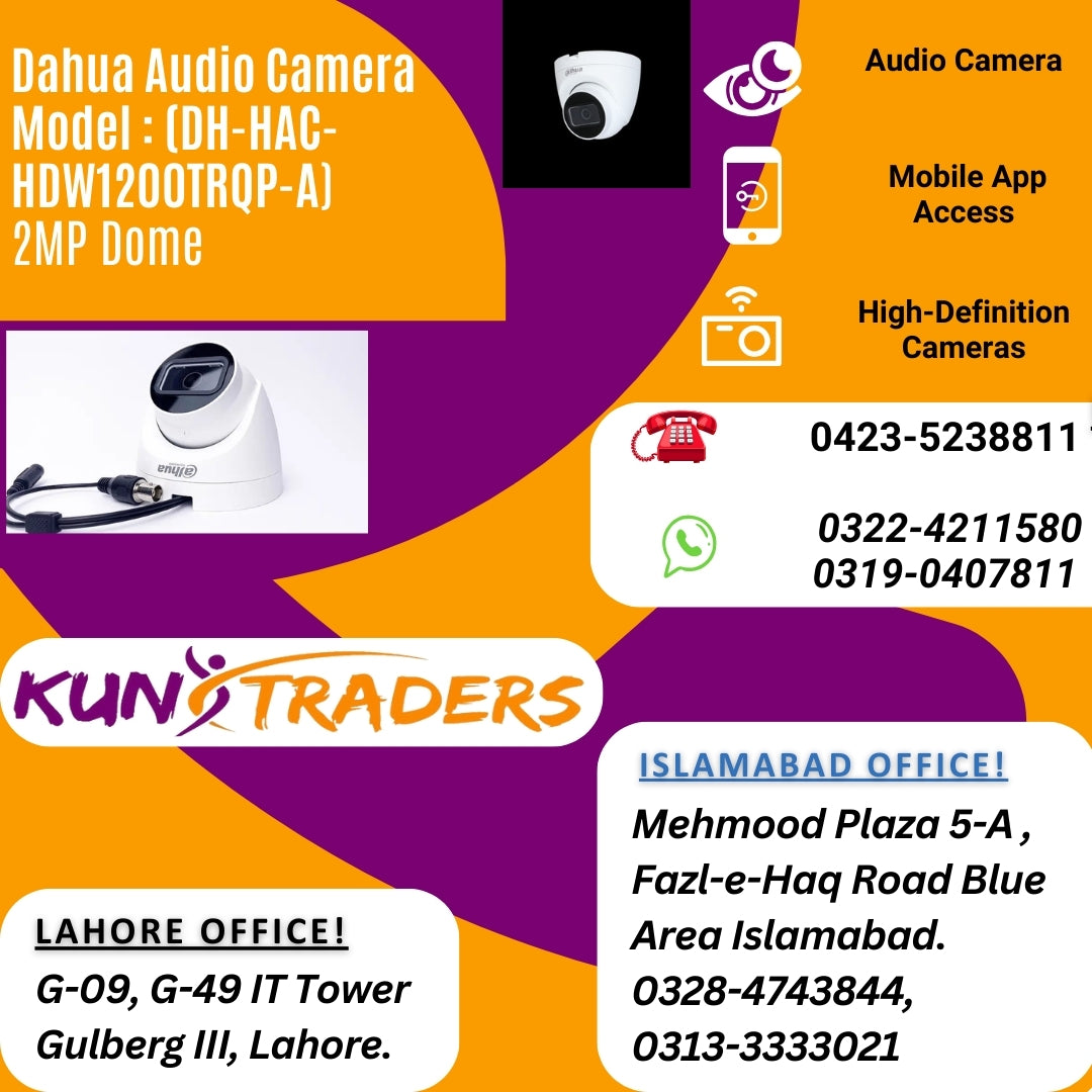 DAHUA AUDIO CAMERA DH-HAC-HDW1200TRQP-A 2MP AUDIO DOME CAMERA