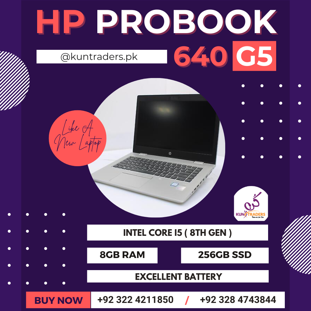 HP ProBook 640 G5 Core i5 8th Gen - 8GB RAM, 256GB SSD - Backlit KB, FP Reader, 14Inch Screen Like A New Laptop