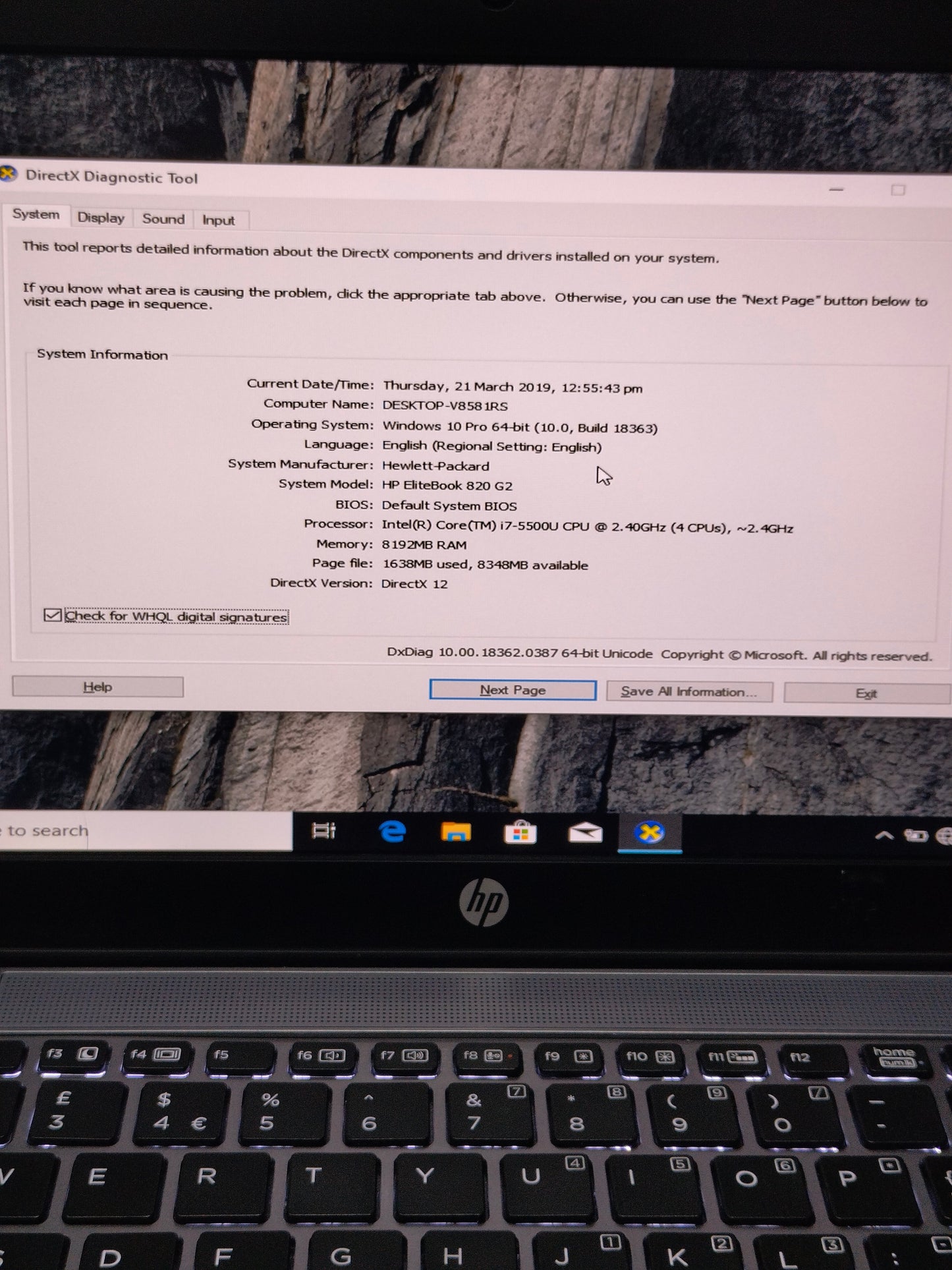 HP Elitebook 820 G2 Core i7 5th Gen - 8GB Ram, 128GB SSD 12'' Inch Screen Like A New Laptop