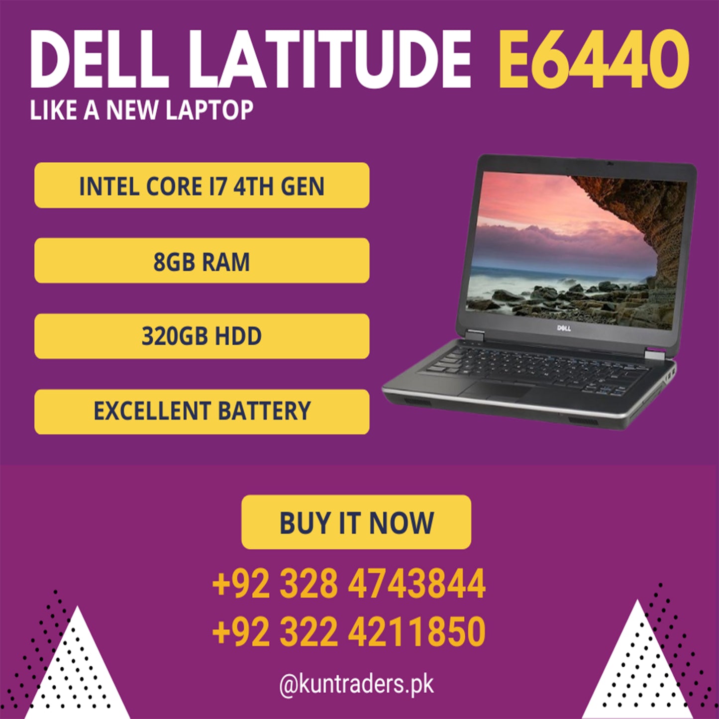Dell Latitude E6440 Core i7 4th Gen, 8GB, 320GB Hard Disk 14" HD Windows 11 Like A New Laptop