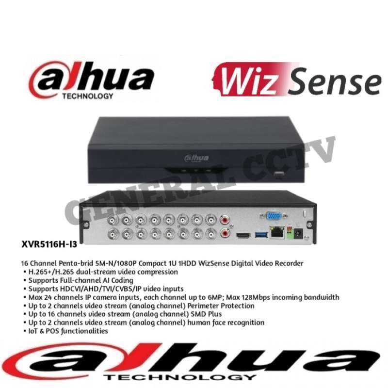 DAHUA 16 CHANNEL 5MP SUPPORTED XVR-5116HS-I3 WITH FACE DETECTION FEATURE - KUN TRADERS