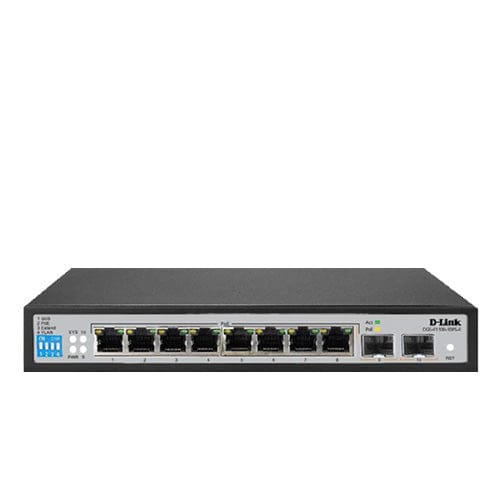 D-LINK DGS-F1100-10PS-E  8 PORT GIGABIT (8 POE - 96 Watt ) + 2 SFP PORT SMART SWITCH - KUN TRADER