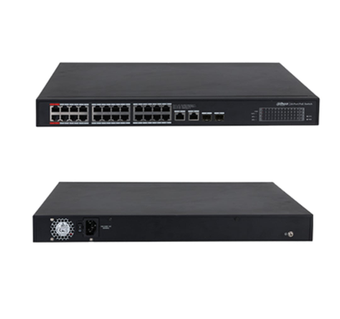 DAHUA PFS3228-24GT-240 , 28 PORTS UNMANAGED GIGABIT SWITCH WITH 24 PORT POE  - KUN TRADERS
