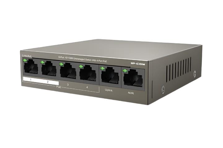 IP-COM F1106P-4-63W 6-PORT PoE UNMANAGED SWITCH - FAST ETHERNET, 63W POWER, 4 POE PORTS - KUN TRADER