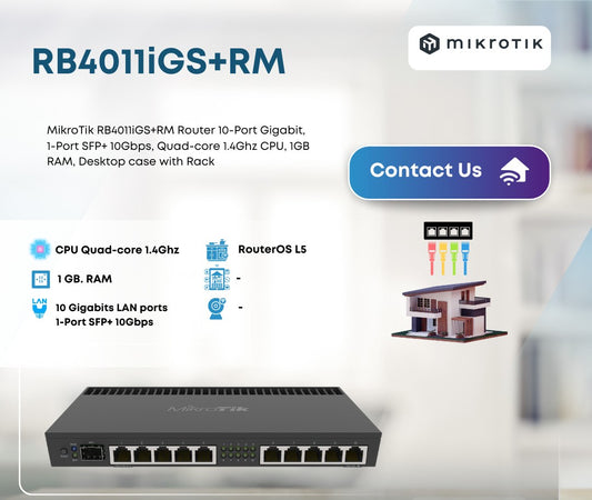 MIKROTIK RB4011iGSRM ETNERNET 10 PORT GIGABIT ROUTER - KUN TRADERS