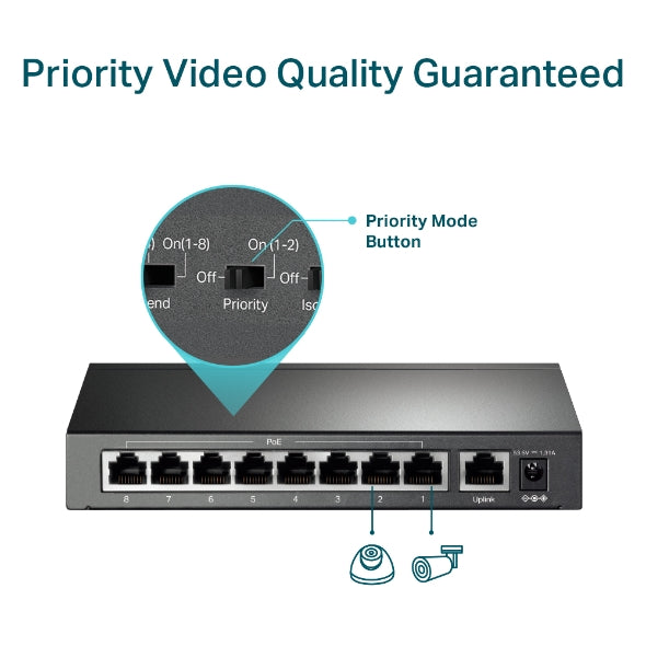 TP-LINK TL-SF1009P 9-PORT FAST ETHERNET POE UNMANAGED SWITCH - KUN TRADERS