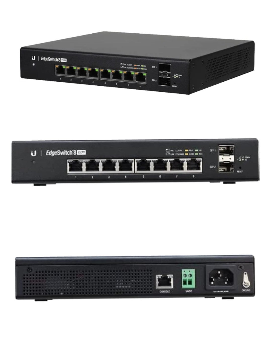 Ubiquiti ES-8-150W 8-Port Managed PoE+ Gigabit Switch with SFP, - KUN TRADER