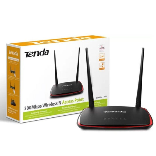 TENDA AP4 ROUTER N300 Mbps DESKTOP WIRELESS  ACCESS POINT WITH POE INJECTOR  - KUN TRADERS