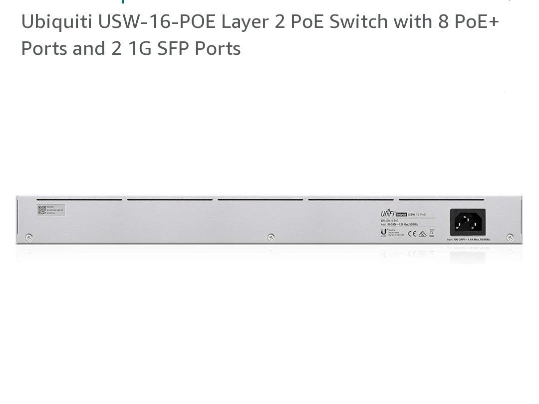 Ubiquiti UniFi USW 16-Port PoE+ Layer 2 Switch with Touch Display - KUN TRADER