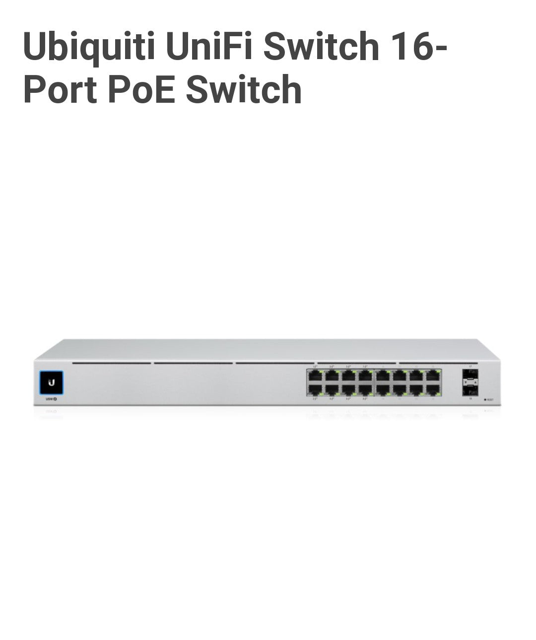 Ubiquiti UniFi USW 16-Port PoE+ Layer 2 Switch with Touch Display - KUN TRADER