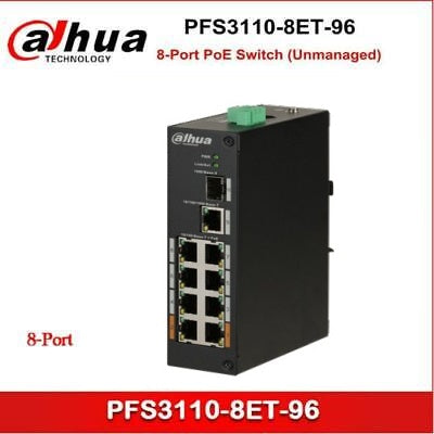 DAHUA PFS3110-8ET-96 8 PORTS POE NON-GIGA SWITCH (8+2) - KUN TRADER