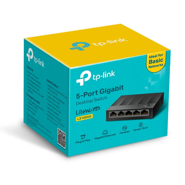 TP-LINK LS1005 5-PORT GIGABIT UNMANAGED NETWORK SWITCH - KUN TRADERS