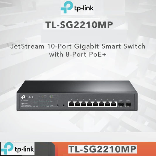 TP-LINK TL-SG2210MP JETSTREAM 8-PORT GIGABIT POE MANAGED SWITCH & 2 SFP PORTS- KUN TRADERS