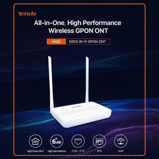 TENDA HG6 N300 Wi-Fi ROUTER GPON ONT - KUN TRADERS