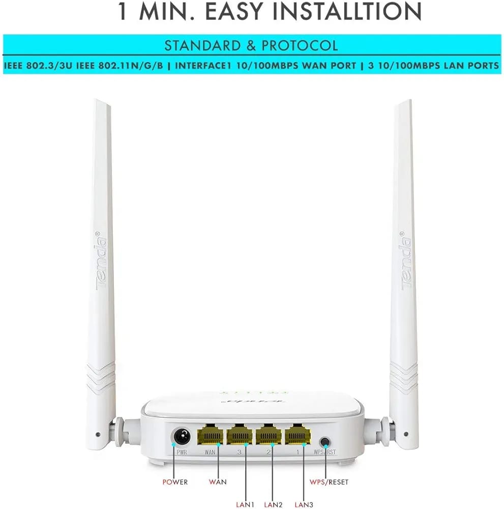 TENDA N301 WIRELESS 2 ANTENNA N300 Wi-Fi ROUTER - KUN TRADERS