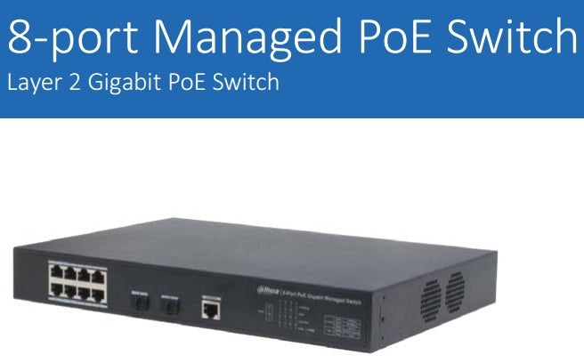 DAHUA DH-PFS4210-8GT-150 8-PORT POE GIGABIT MANAGED SWITCH - KUN TRADERS