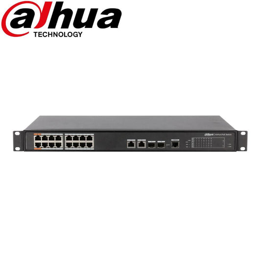 DAHUA  ETHERNET SWITCH: 18-PORT, Managed, 16-Port PoE DH-PFS4218-16ET-190 - KUN TRADERS