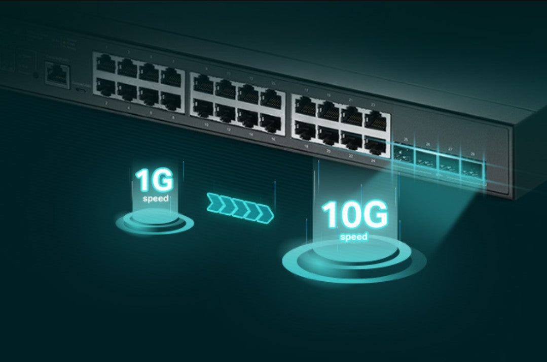 TP LINK TL-SG3428XMP JETSTREAM 24-PORT POE GIGABIT & 4-PORT 10GE SFP+ L2+ MANAGED SWITCH - KUN TRADERS