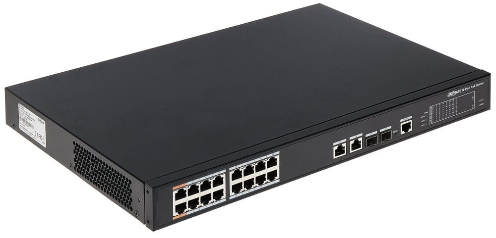 DAHUA  ETHERNET SWITCH: 18-PORT, Managed, 16-Port PoE DH-PFS4218-16ET-190 - KUN TRADERS