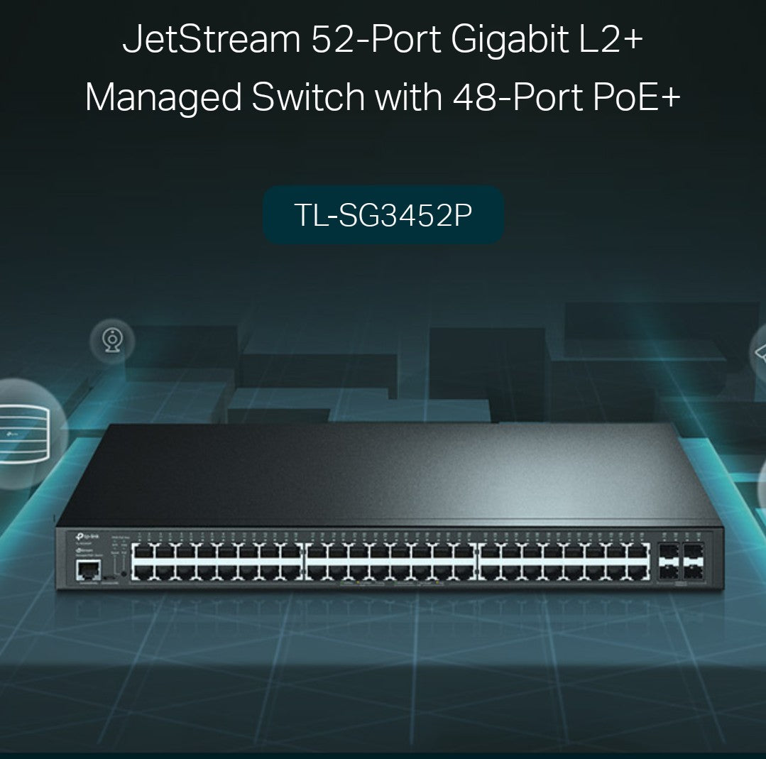 TP-LINK TL-SG3452P JETSTREAM 52-PORT GIGABIT SWITCH 48 PORT POE+ 4 SFP SLOTS MANAGED SWITCH - KUN TRADERS