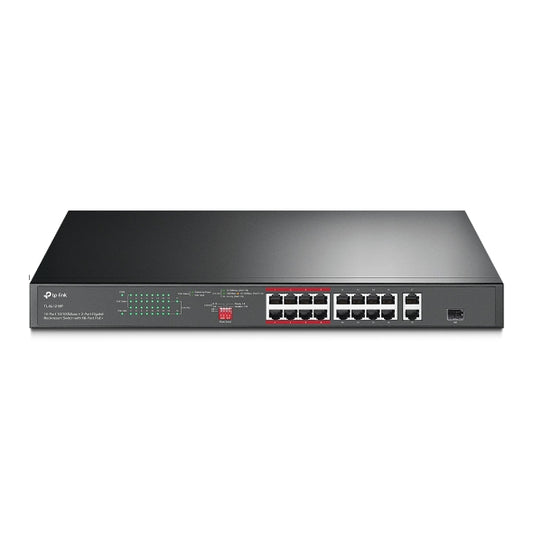 TP-LINK TL-SL1218P 16-PORT PoE 10/100MBPS + 2 GIGABIT UPLINK PORTS MANAGED SWITCH- KUN TRADERS