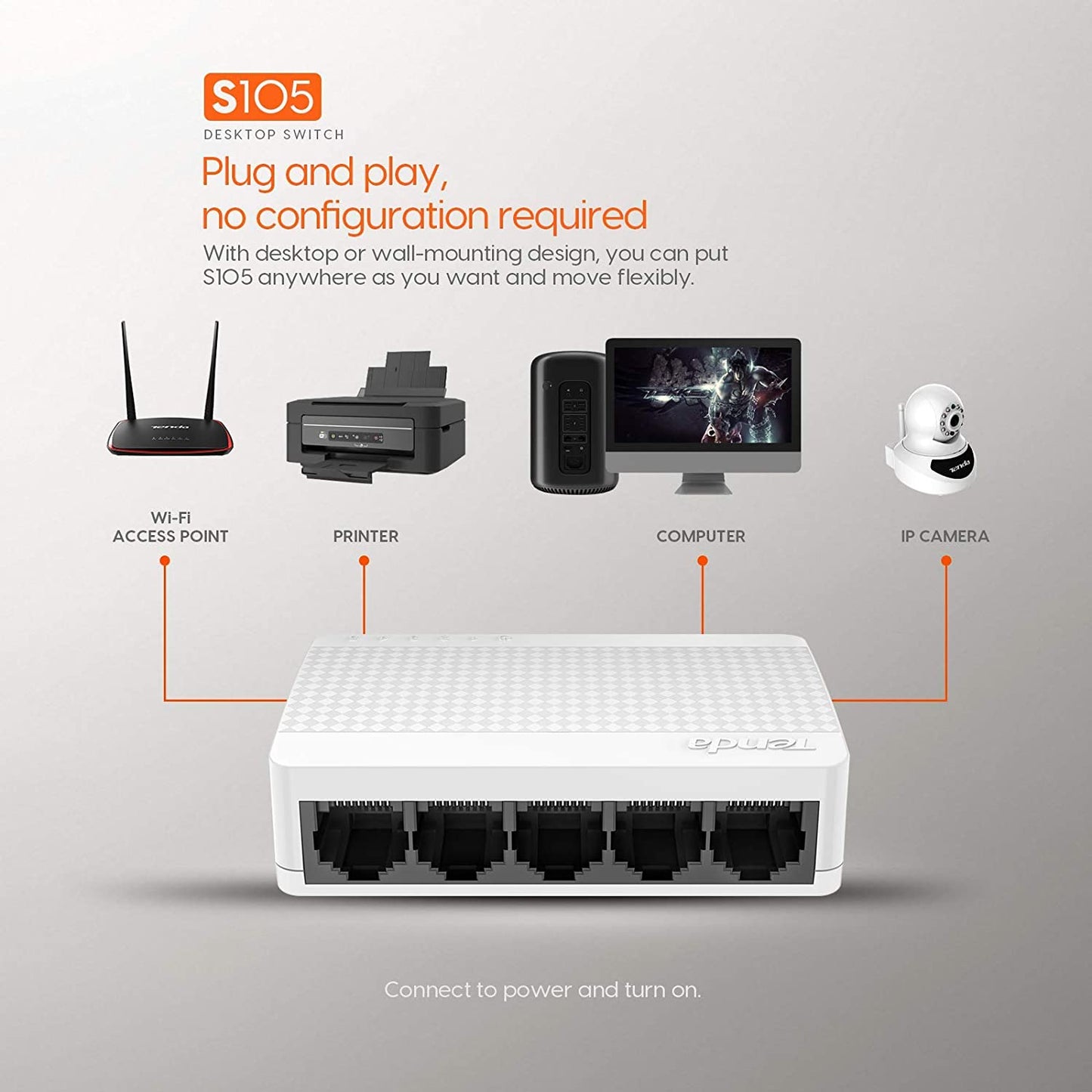 TENDA 5 PORT S105 ETHERNET NON POE SWITCH 10/100 SWITCH - KUN TRADERS