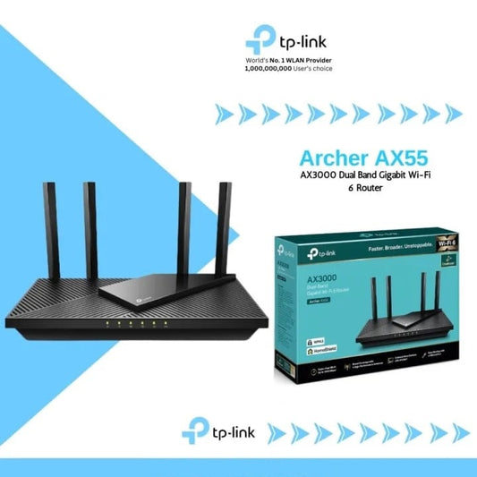 TP LINK ARCHER AX55 | AX3000 TP LINK | DUAL BAND GIGABIT WiFi 6 ROUTER - KUN TRADERS